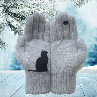 Livraison-directe-femmes-gants-dessin-anim-chat-oiseau-automne-hiver-gants-chauds-cachemire-pais-mignon-mode