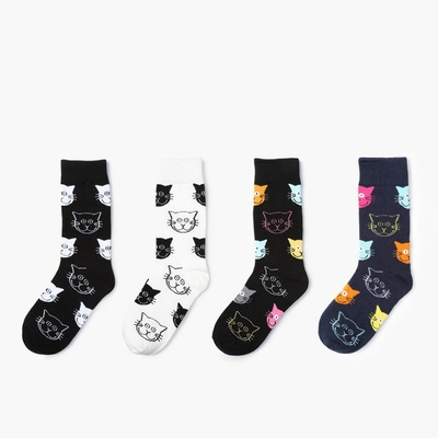 Yamobi Cat Chaussettes 2 Paires, Chaussettes Chat Amusantes