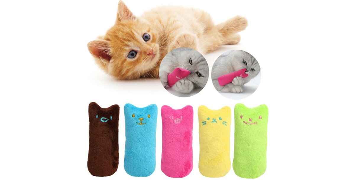 Jouet Pour Chat En Forme De Chenille - Rempli D'herbe à Chat - Taille 23 Cm - Peluche Douce Avec Ficelle - 2 Pièces