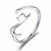 BAMOER-100-925-argent-Sterling-collant-chat-avec-longue-queue-doigt-bague-femmes-anneau-r-glable