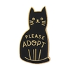 Broches-boutons-chat-en-mail-noir-pour-sac-v-tements-veuillez-adopter-le-Badge-de-dessin