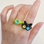 Bague-de-monstre-vert-pour-femmes-deux-couleurs-yeux-de-chat-ouvert-Couple-accessoires-de-doigt