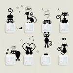 Autocollant-de-commutation-kitty-noir-Autocollant-de-d-coration-de-maison-de-fond-de-salon-stickers