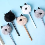 Peluche-peluche-chat-amour-coeur-nez-oreilles-noires-Gel-encre-stylo-Signature-stylo-Escolar-Papelaria-cole