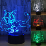 Color-mignon-chats-3D-Illusion-bureau-ornement-d-cor-lampe-acrylique-interrupteur-tactile-LED-veilleuse-Transparent