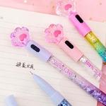 1-pi-ces-Kawaii-chat-griffe-brillant-Gel-stylo-cr-atif-papeterie-Quicksand-stylo-lumineux-LED