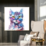 Toile-d-aquarelle-de-chats-Tableau-Art-mural-pour-salon-chambre-coucher-affiches-et-imprim-s