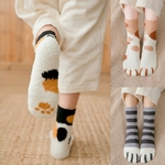 SVOKOR-coton-chaussettes-hiver-dr-le-impression-chat-patte-chaussettes-chaudes-Kawaii-mignon-d-contract-heureux