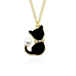 Mode-mail-Chat-Perle-Queue-Colliers-et-Pendentifs-Mignon-Animal-Collier-Ras-Du-Cou-Pour-Femmes