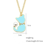 Mode-mail-Chat-Perle-Queue-Colliers-et-Pendentifs-Mignon-Animal-Collier-Ras-Du-Cou-Pour-Femmes