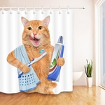 Beau-chat-impression-rideau-de-douche-Polyester-tissu-imperm-able-rideaux-de-douche-salle-de-bain