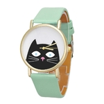 Montre-Quartz-pour-femmes-bracelet-en-cuir-motif-chat-d-contract-nouvelle-mode