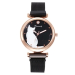 Montre-Bracelet-de-luxe-en-maille-d-acier-inoxydable-pour-femmes-noir-rouge-Orange-Quartz-horloge