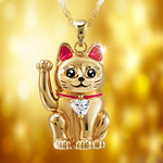 Pendentif-chat-porte-bonheur-en-or-collier-en-forme-de-c-ur-et-de-diamant-pour