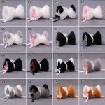 Pinces-cheveux-Lolita-30-couleurs-Cosplay-japonais-Anime-mignon-fourrure-costume-avec-n-ud-papillon-cloche