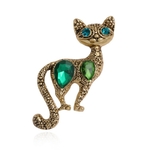 Broches-Vintage-en-cristal-pour-femme-accessoires-de-bijoux-pingles-de-collier-Corsage-Double-Animal-chaton