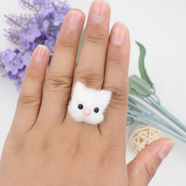 Bague chat peluche - Bagues/Bague chat peluche - au-chat-heureux