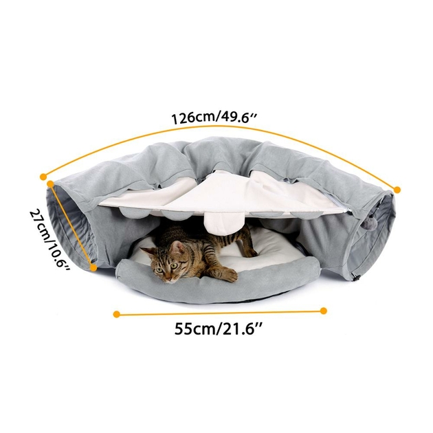 Tunnel Pour Chat, Grand Chat Avec Espace De Couchage, Donut
