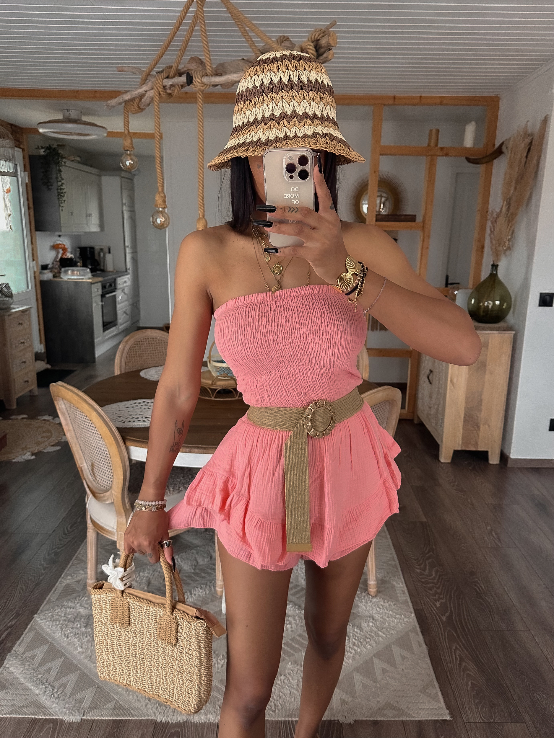 Combinaison Short Combishort Femme Coton Combi-Short Bustier