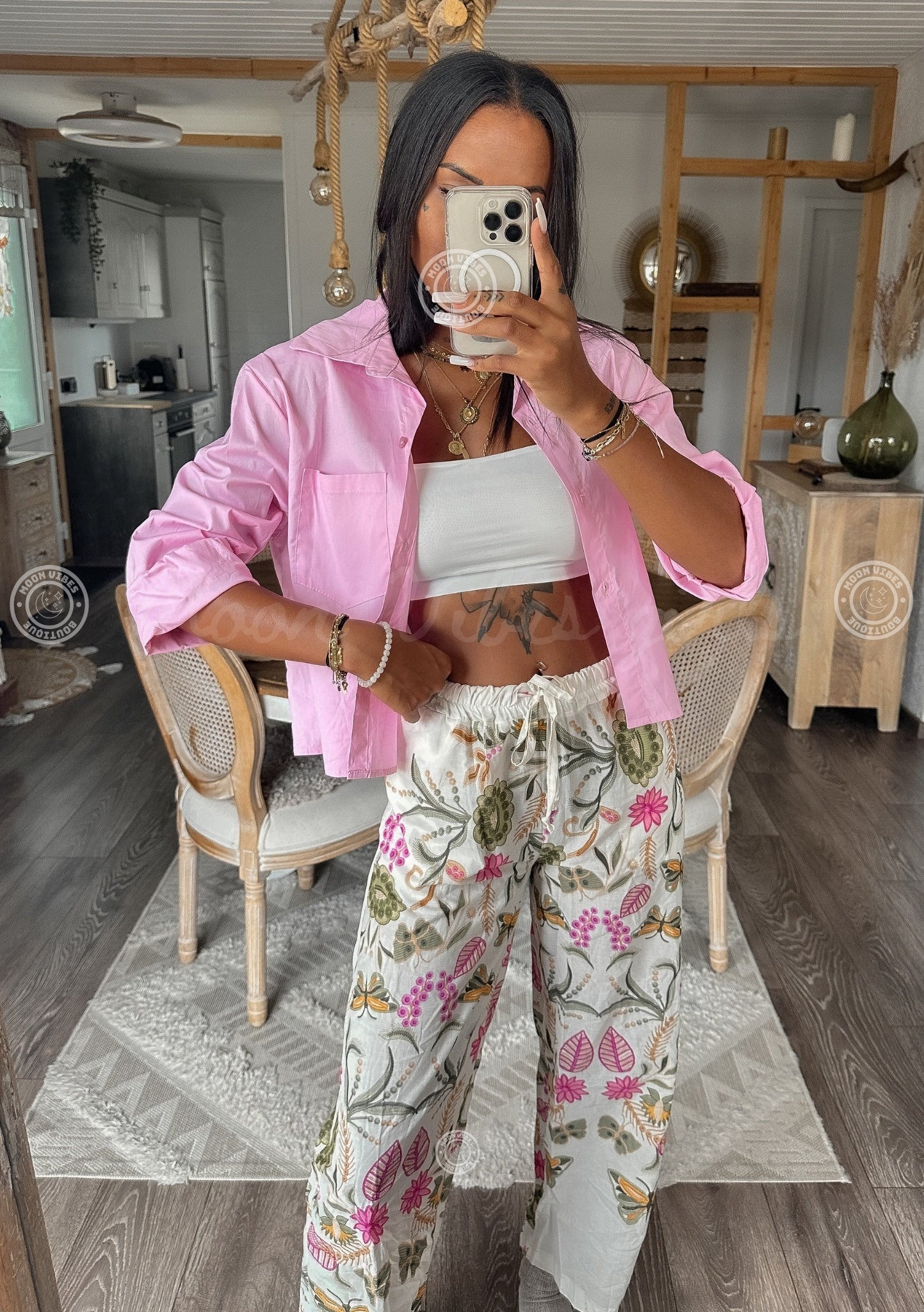 Pantalon bohème romantique extra large
