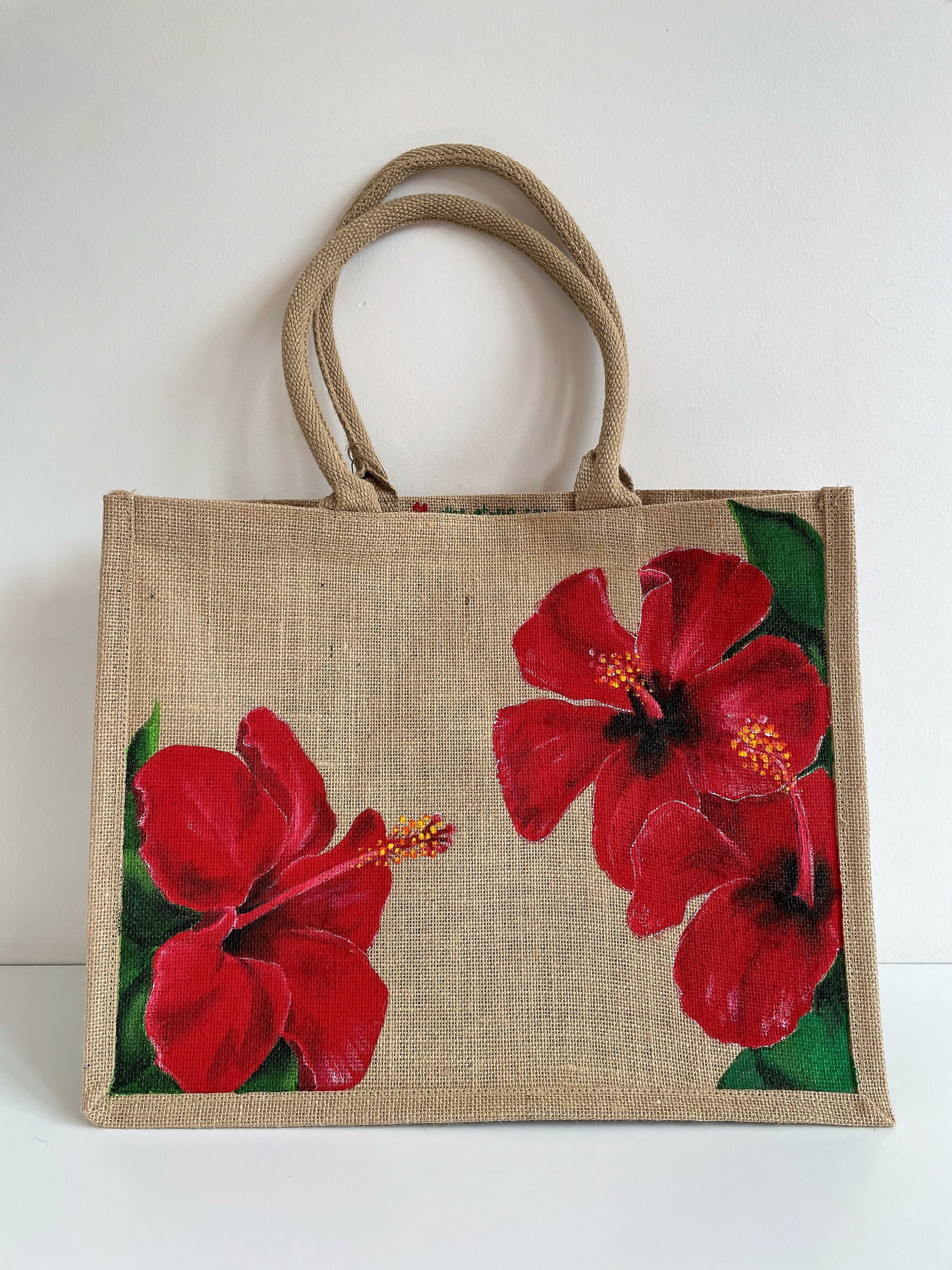 sac jute XL hibiscus rouge (4)