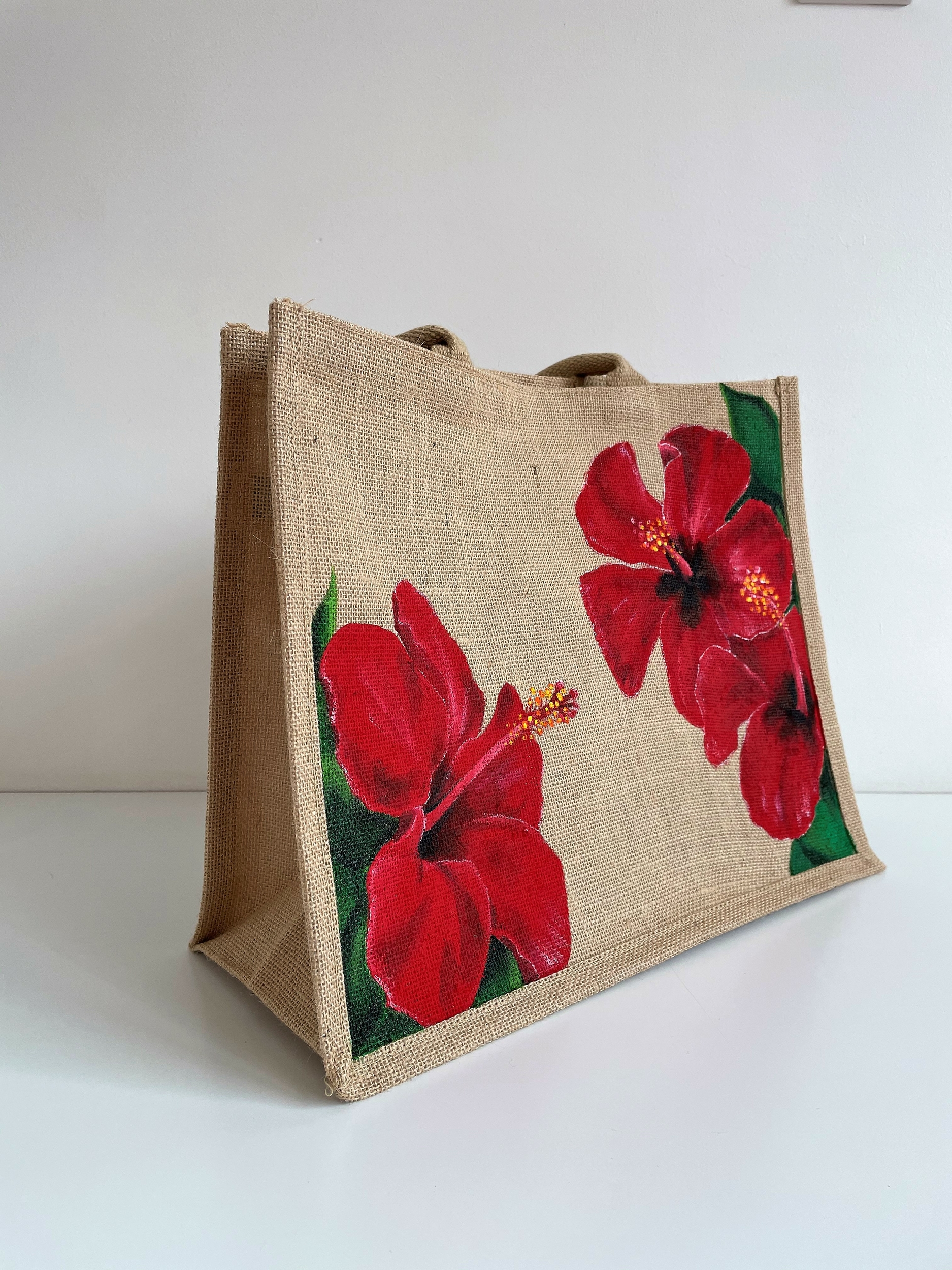 sac jute XL hibiscus rouge (7)