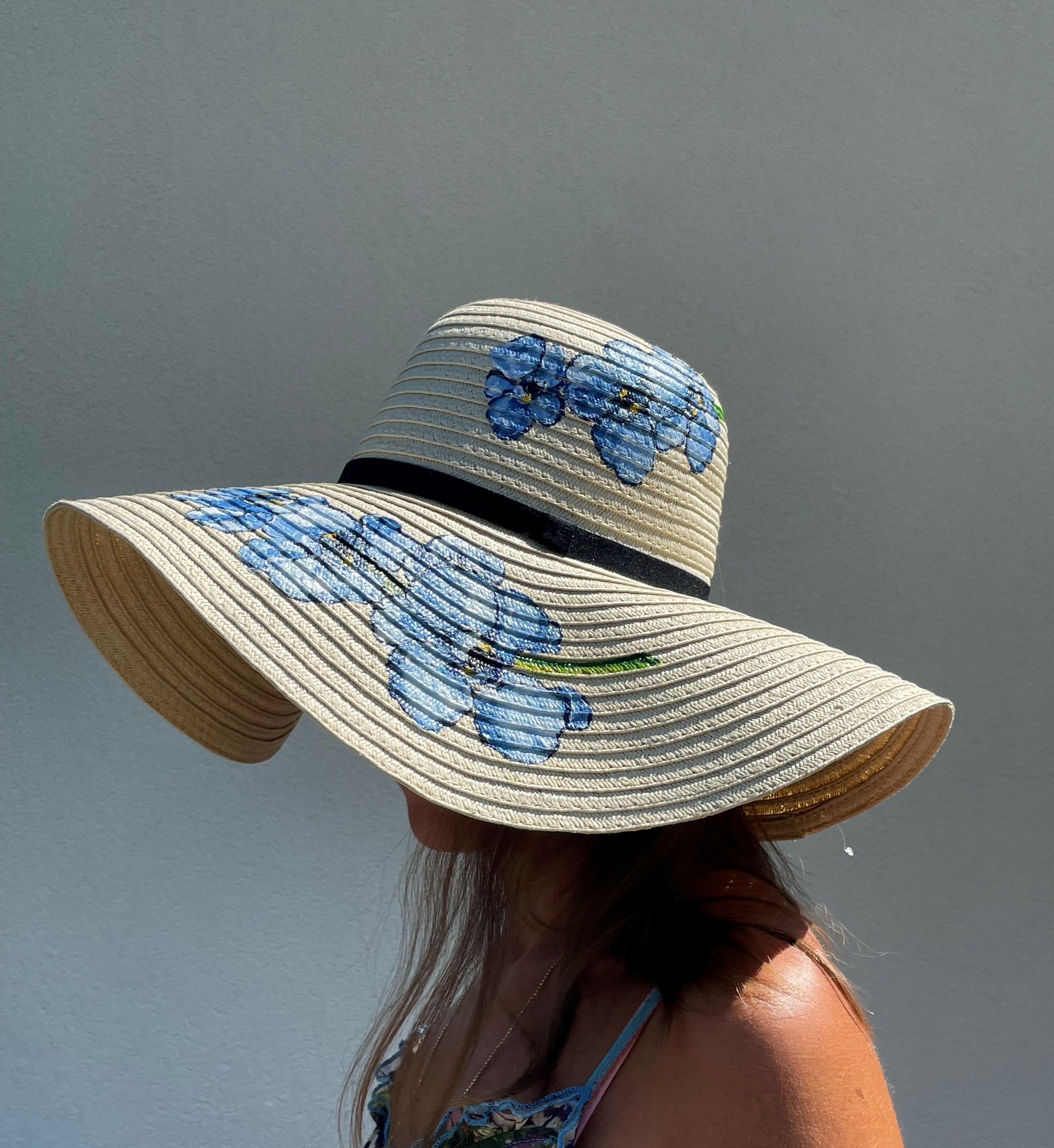 chapeau fleurs bleues (6)