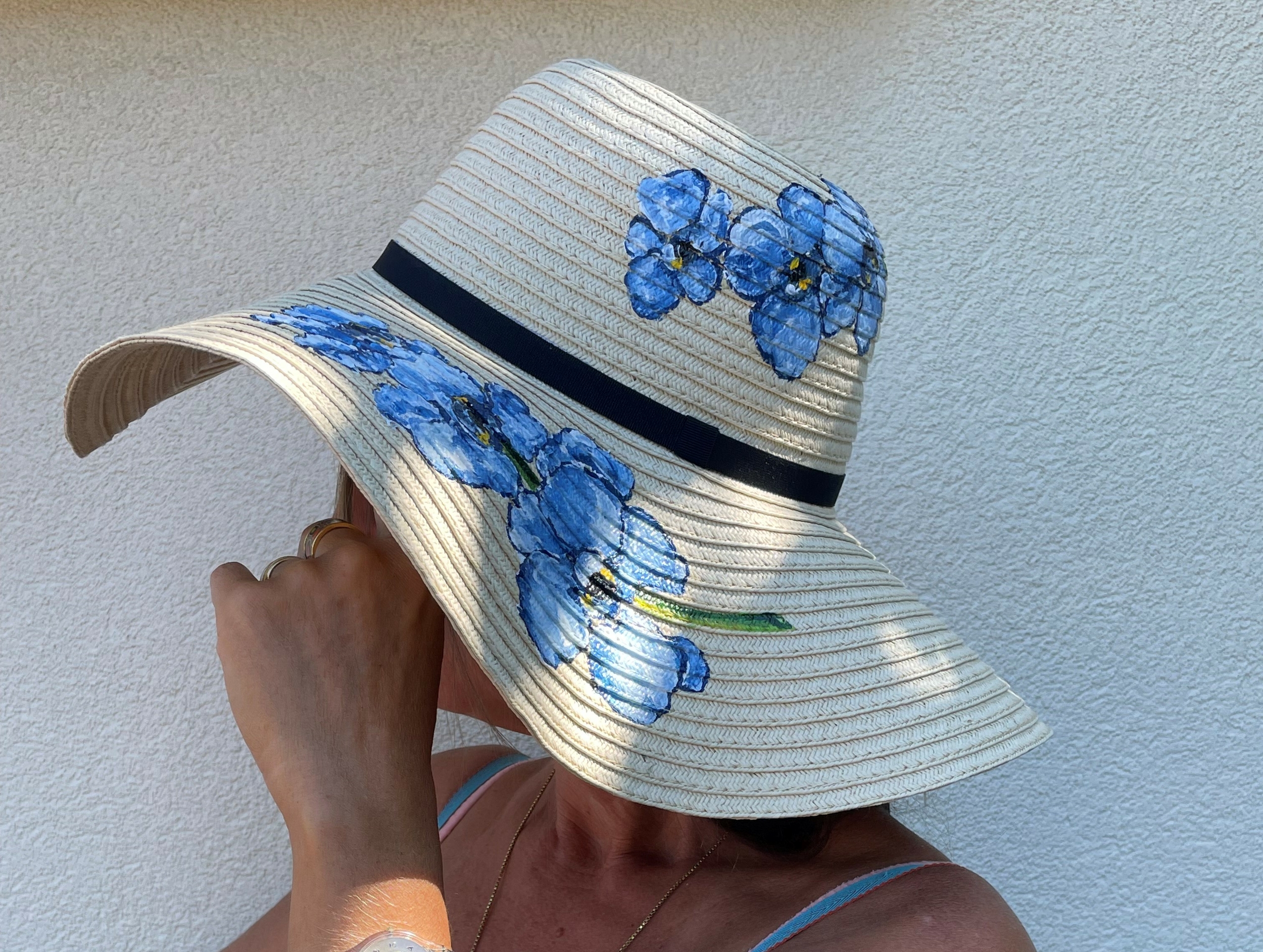 chapeau fleurs bleues (3)