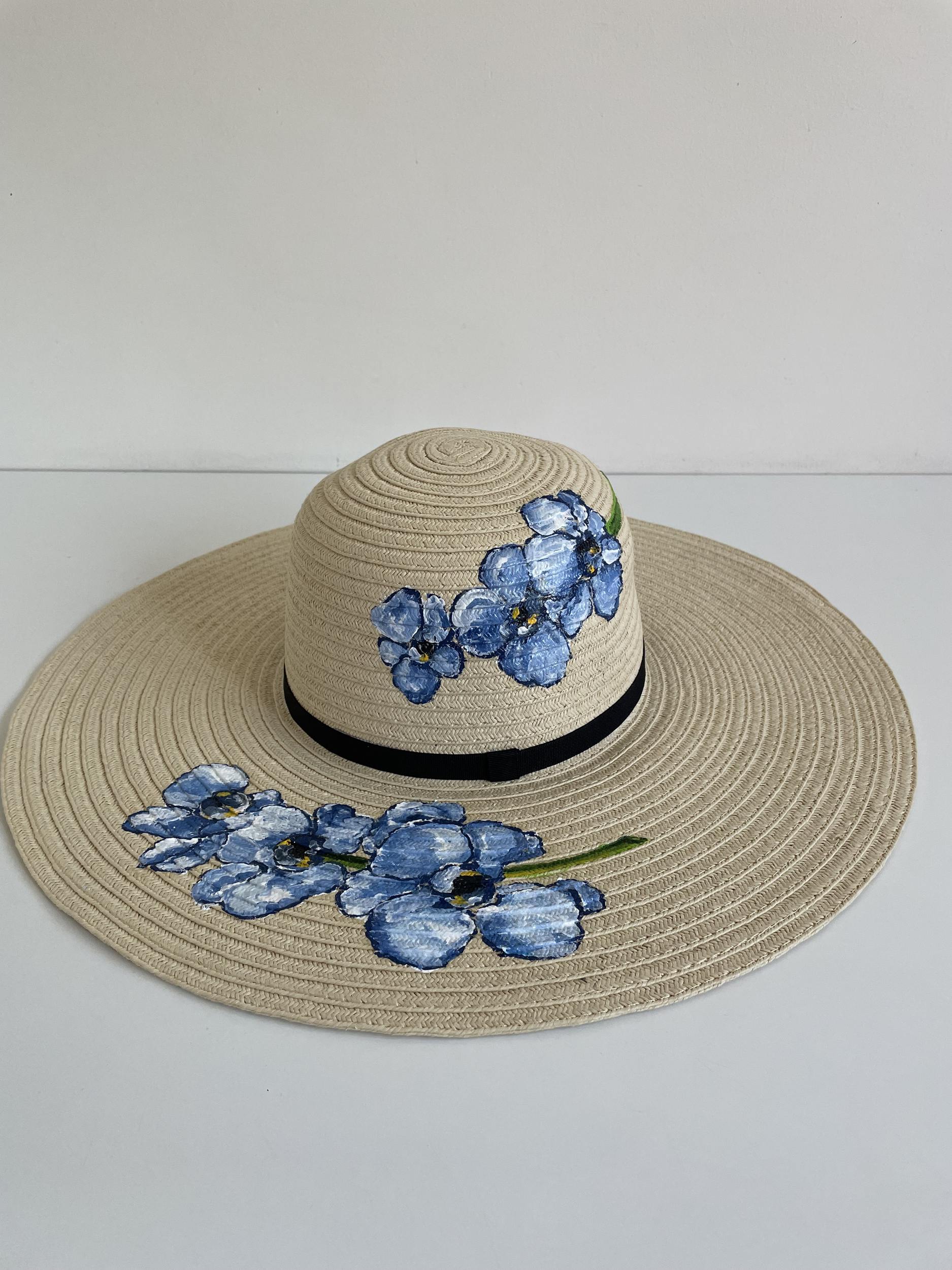 chapeau fleurs bleues (9)