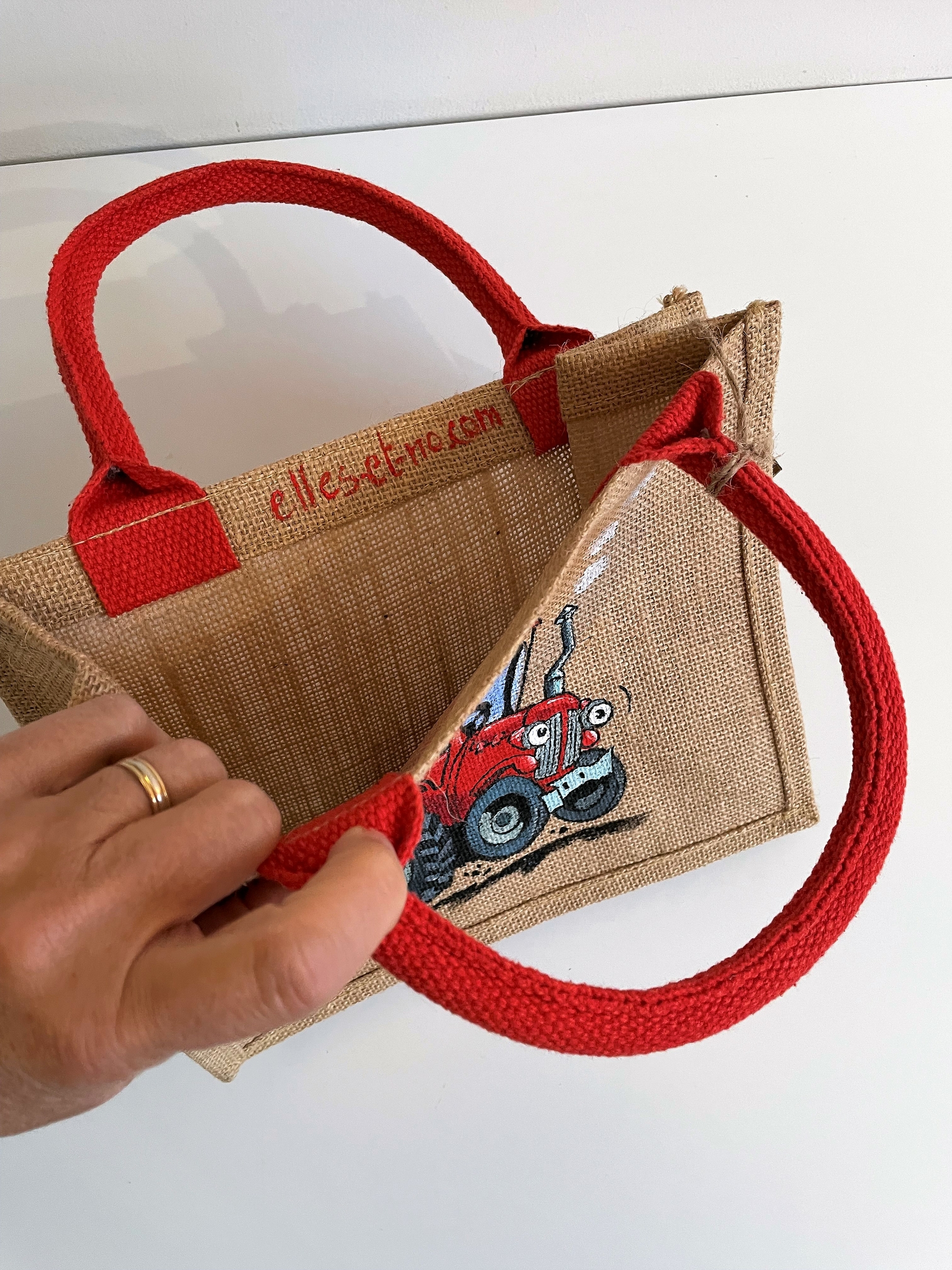 sac jute tracteur de Noël (2)