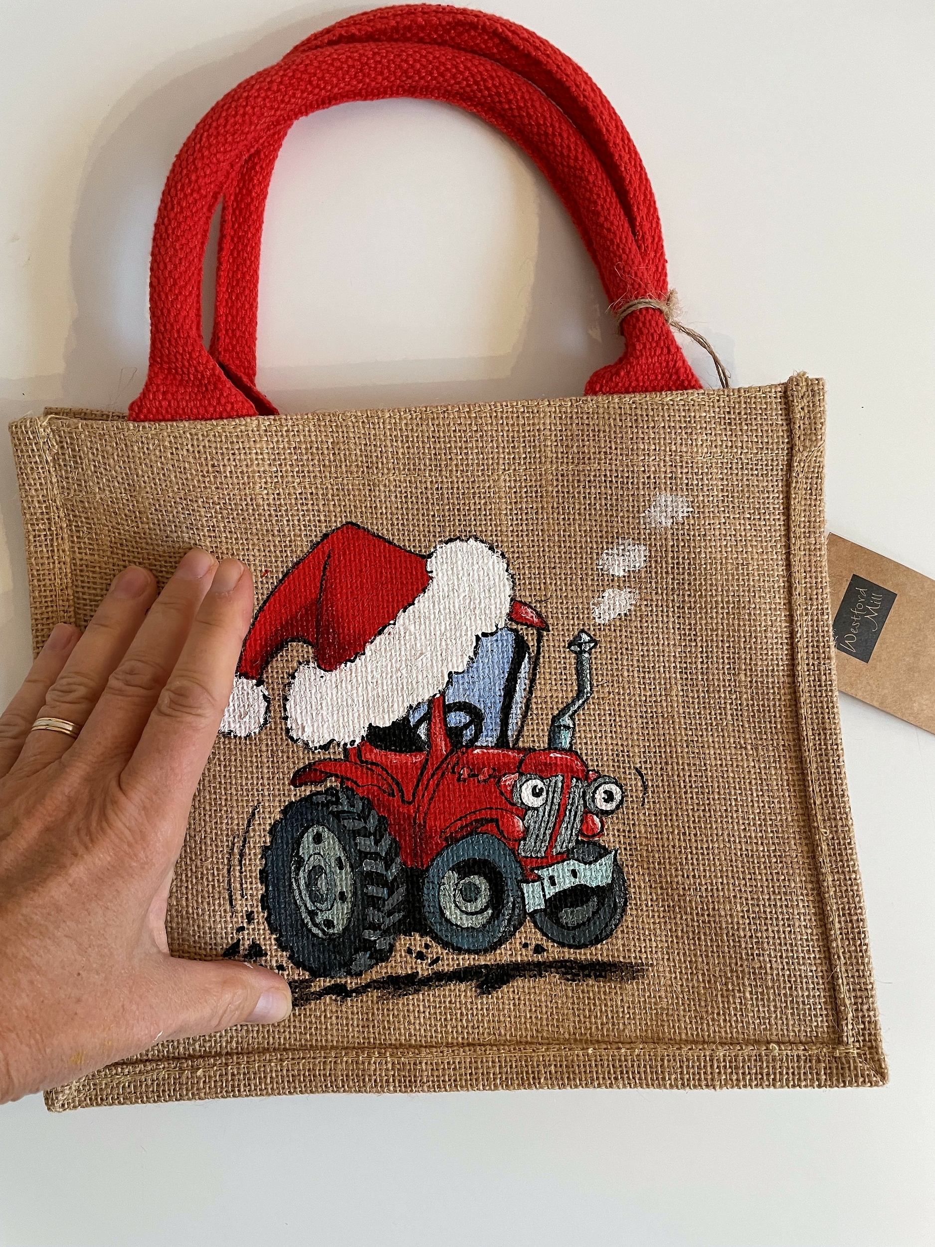 sac jute tracteur de Noël (1)