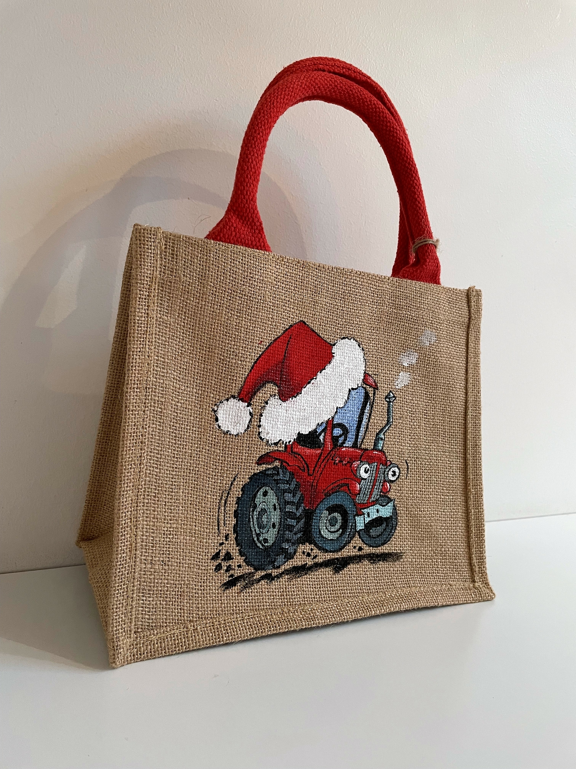 sac jute tracteur de Noël (4)