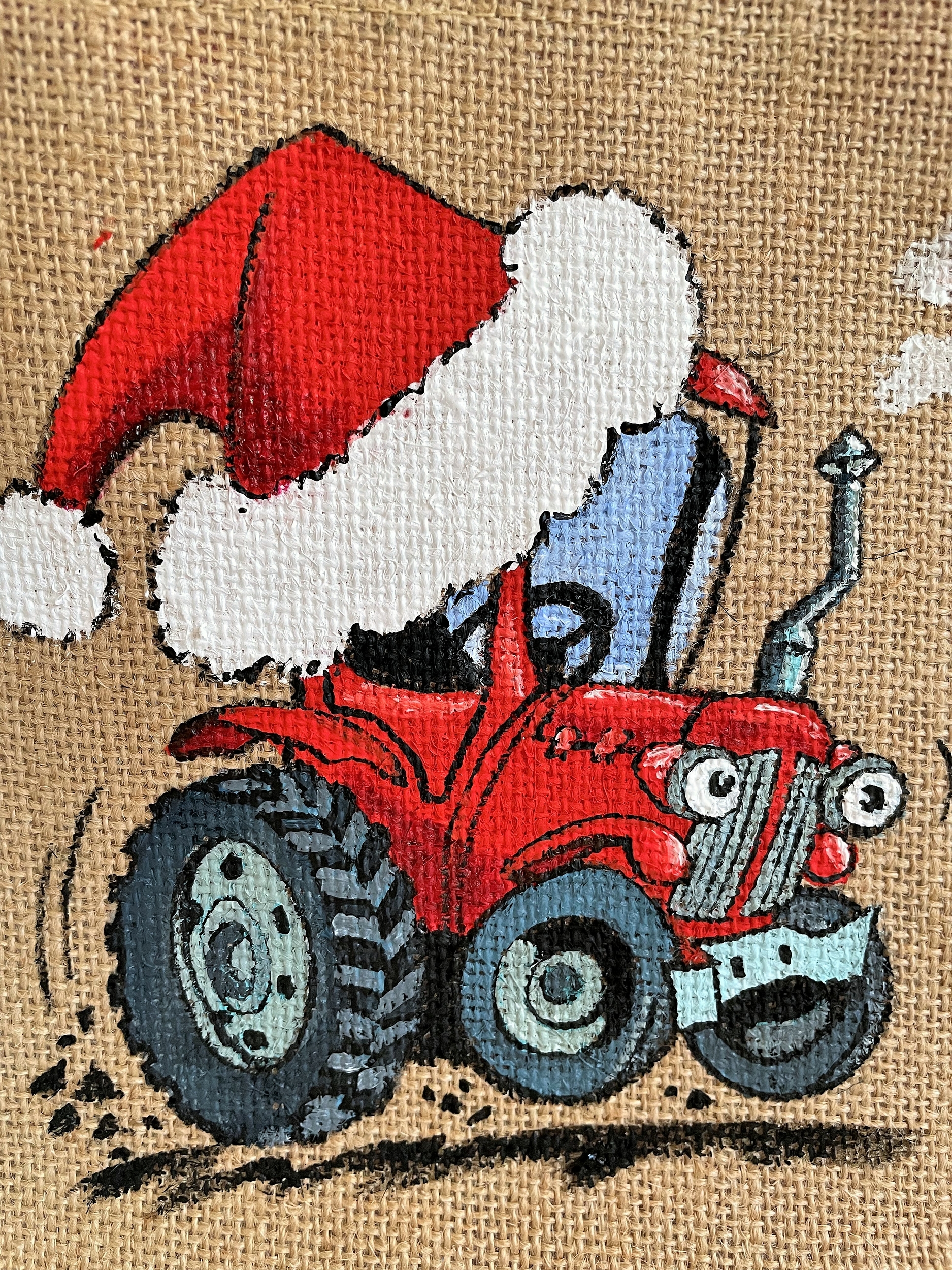 sac jute tracteur de Noël (6)