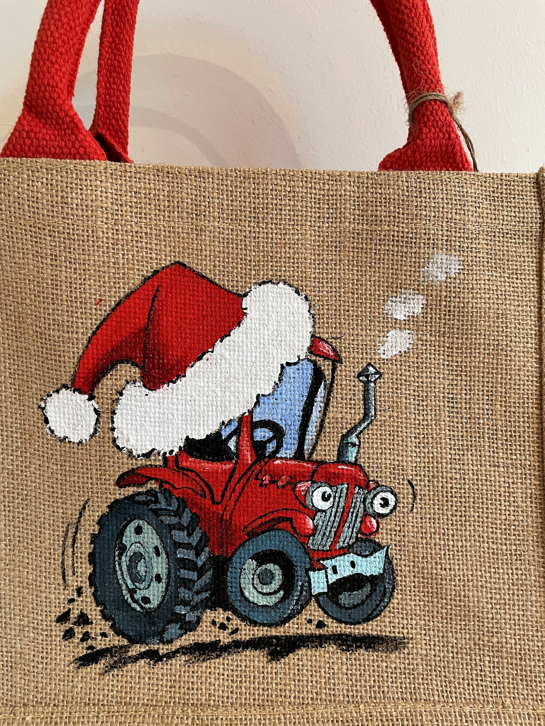 sac jute tracteur de Noël (5)