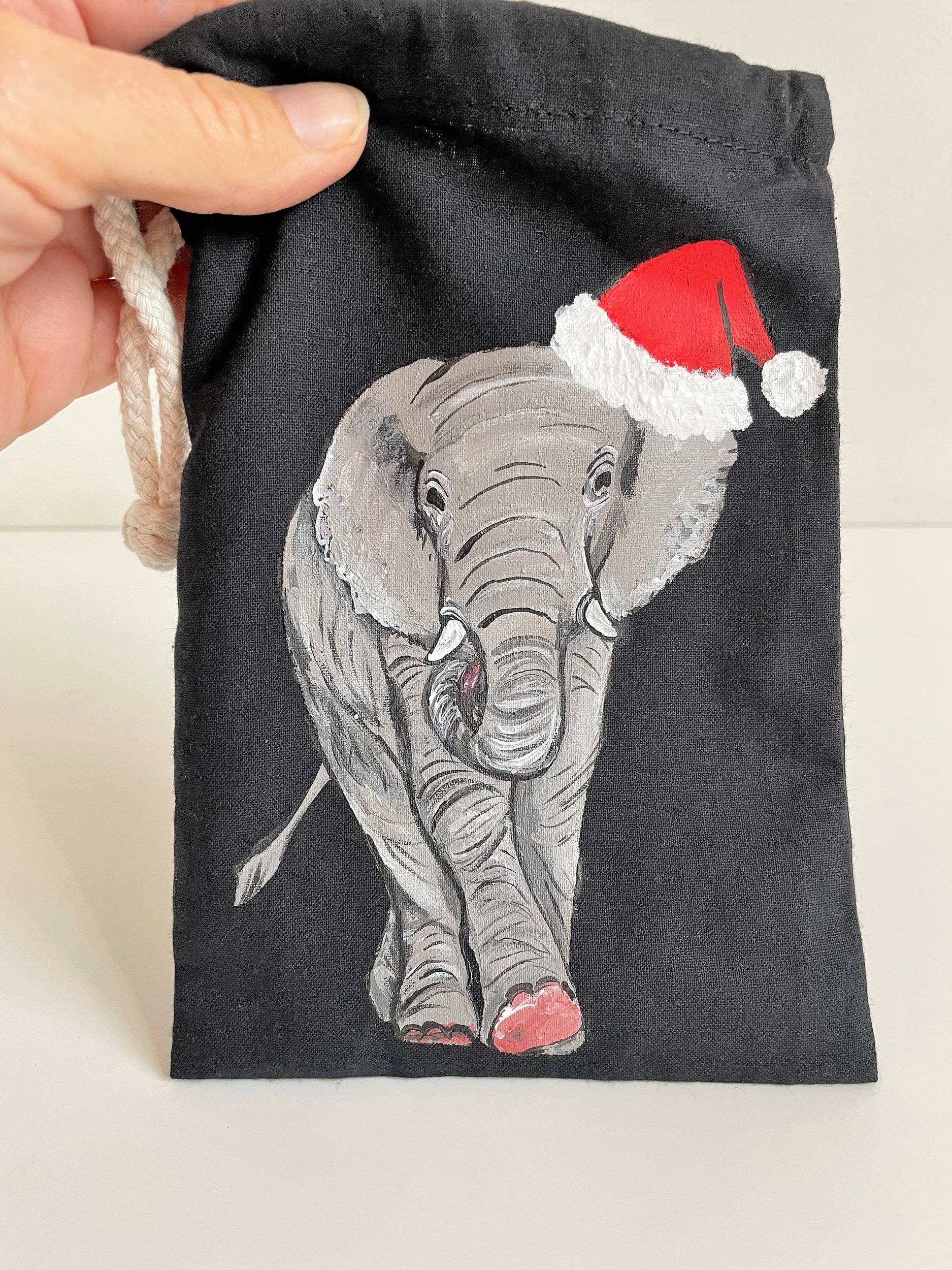pochon noir éléphant de Noël (9)