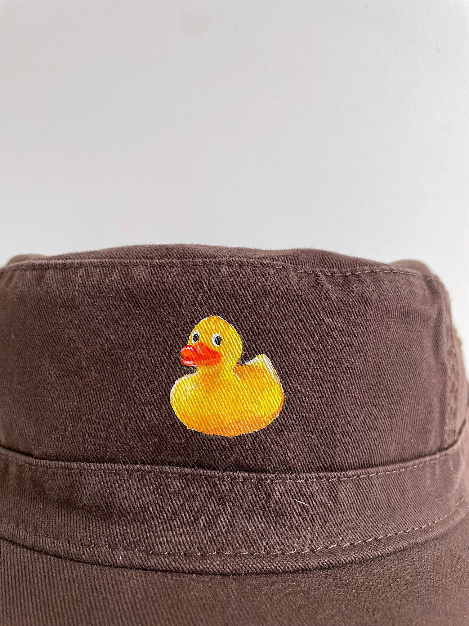 casquette militaire  marron canard (3)