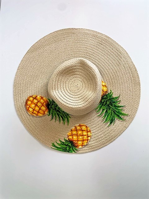 chapeau beige ananas (2)