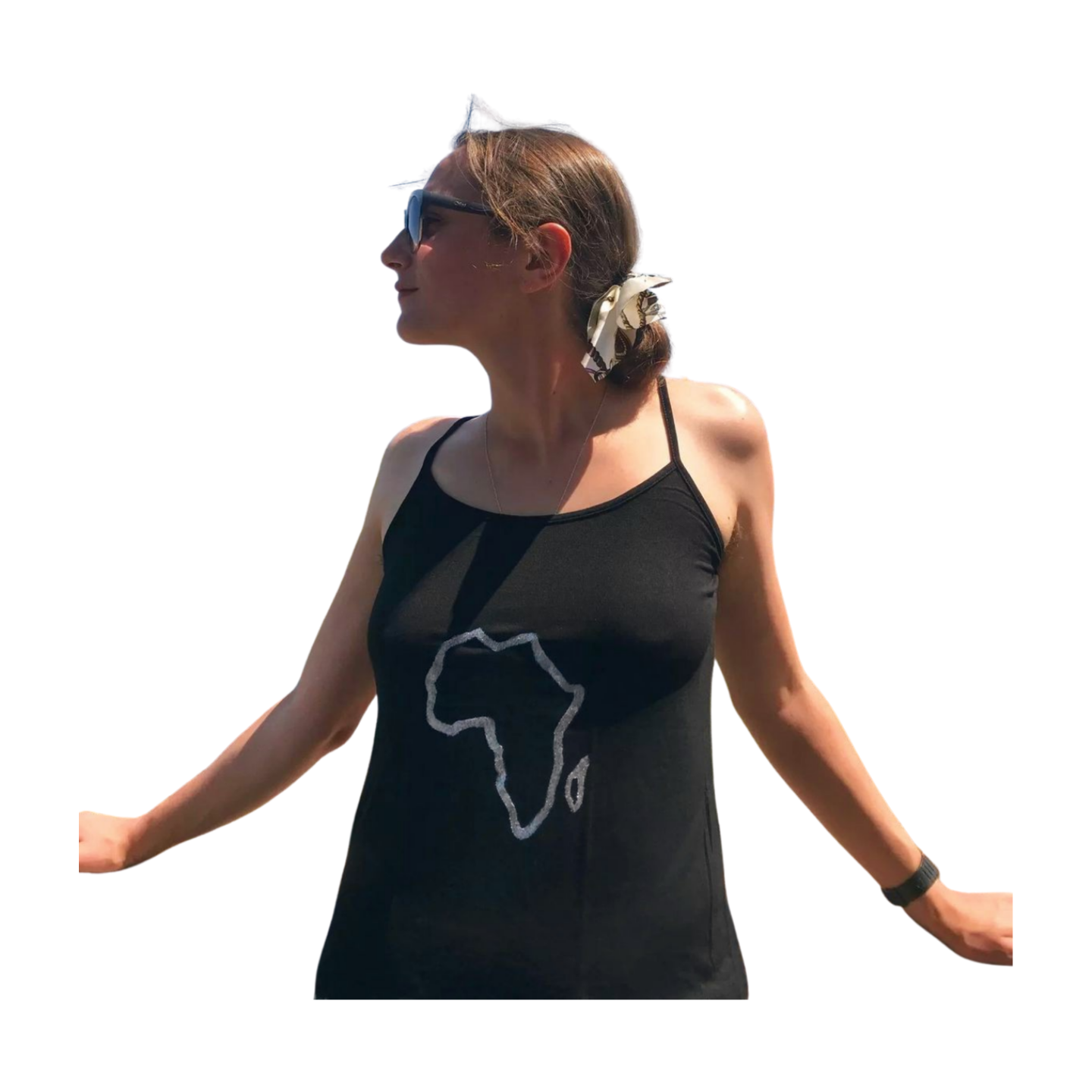 Top pour femme avec le contour de l'Afrique peint à la main