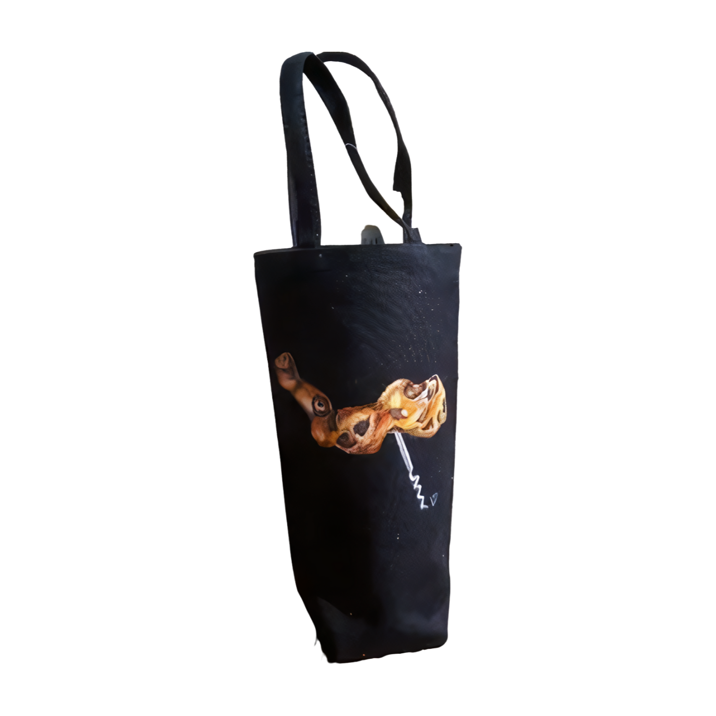 sac à bouteille de vin et champagne peint à la main par Elles et No.