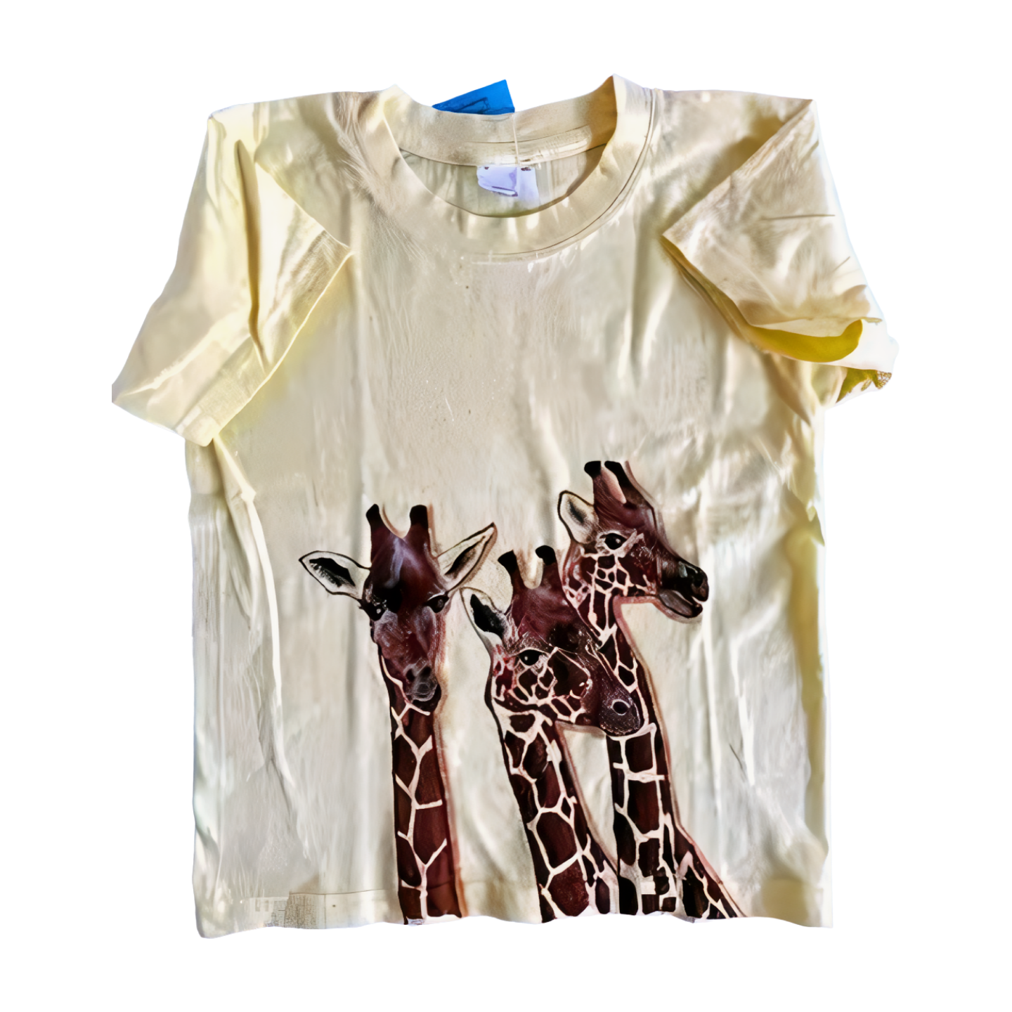 T-shirt enfant girafe rigolote peint à la main