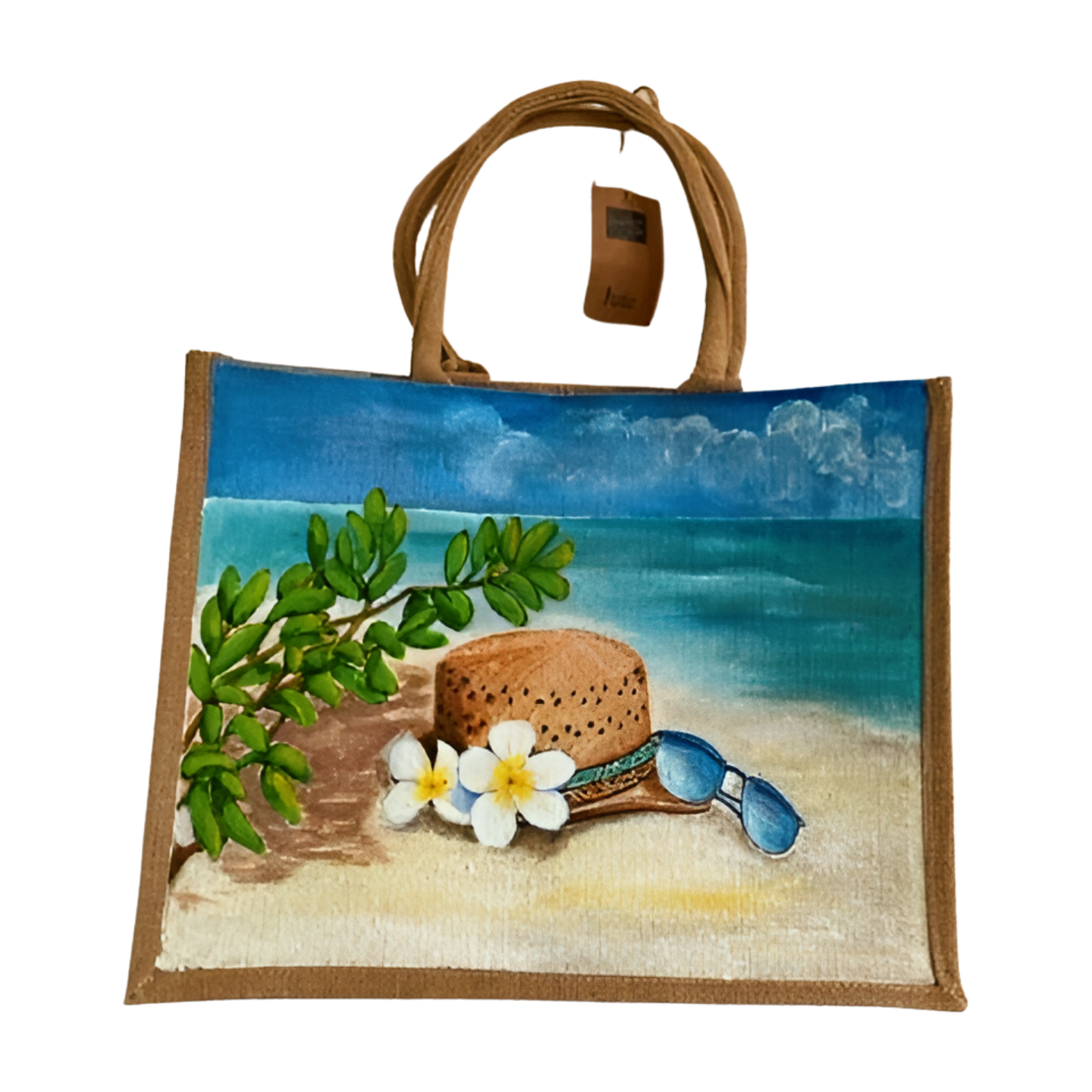 Sac de plage XL en jute à personnaliser