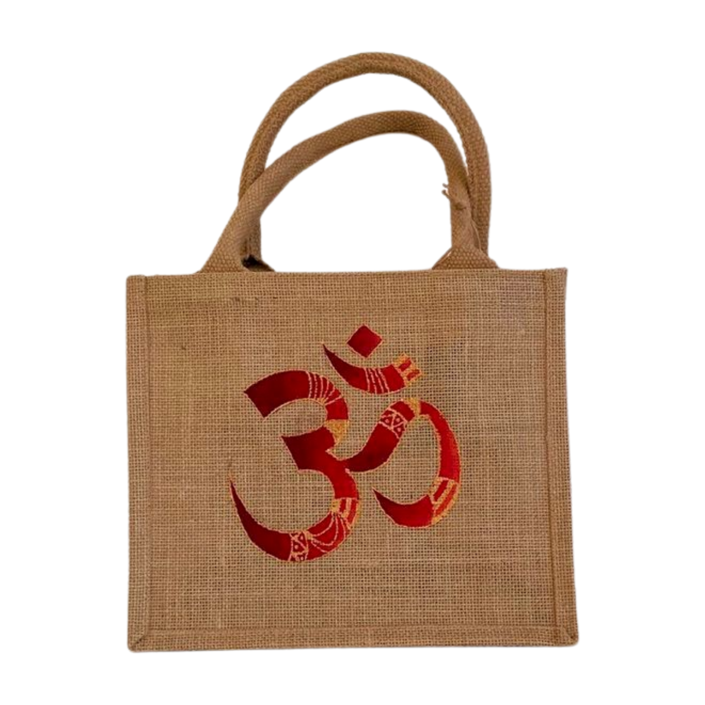symbole hindouiste OM peint à la main sur un sac en jute S par Elles et No.