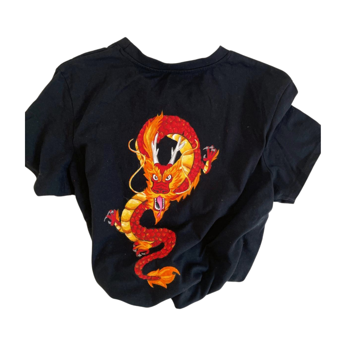 Tee-shirt noir dragon chinois