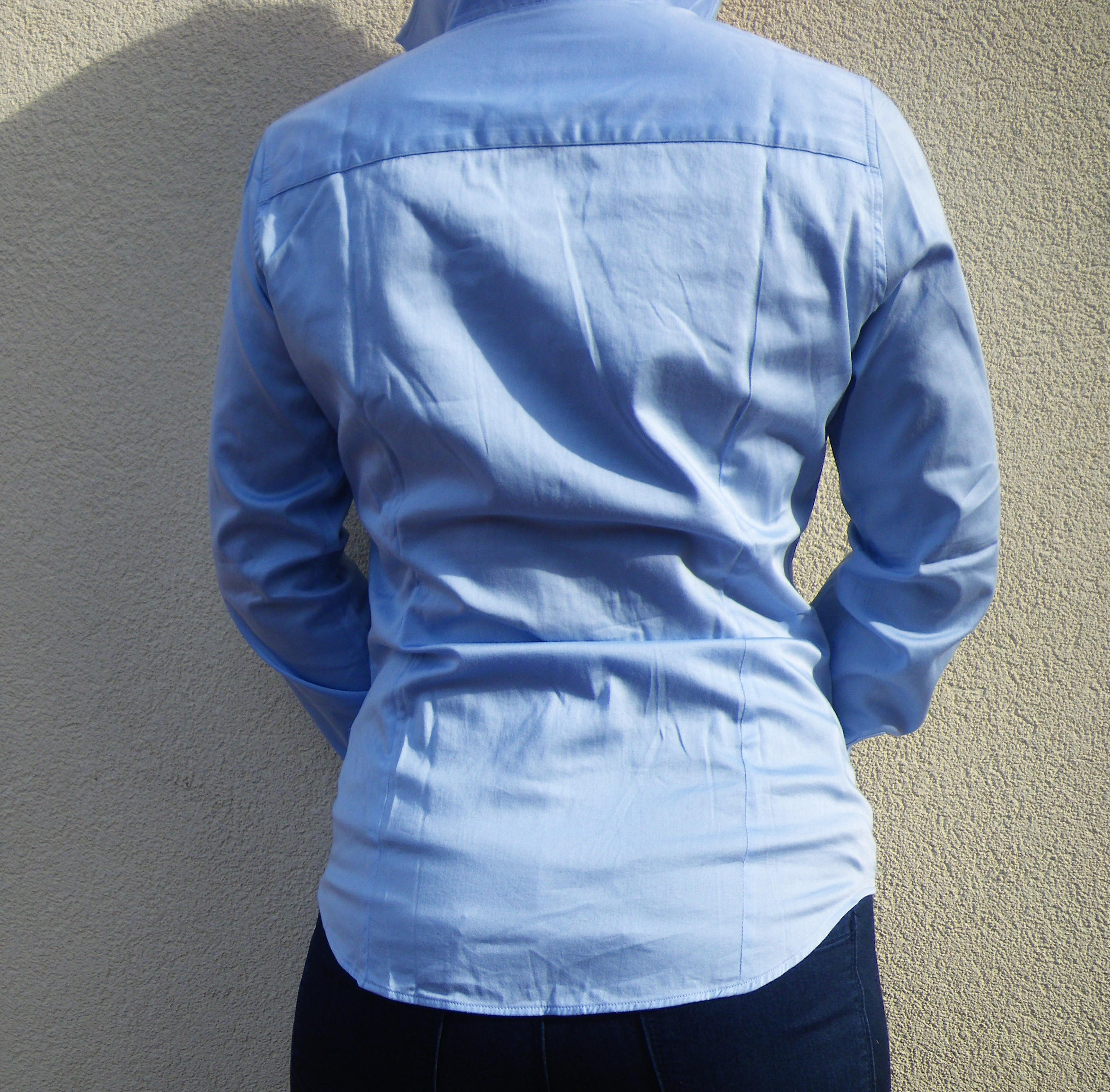 chemise femme brodée bleue
