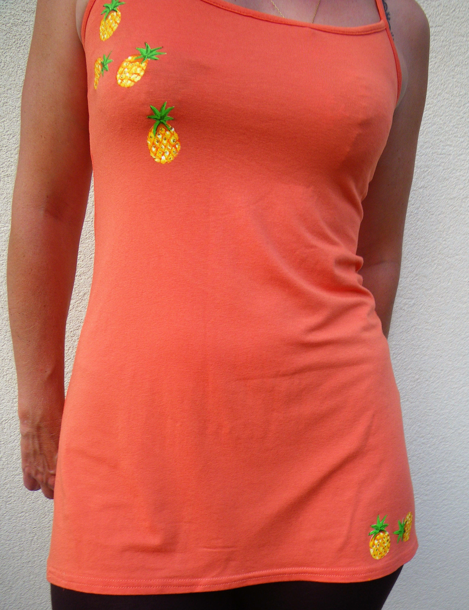 robe nuisette orange avec ananas
