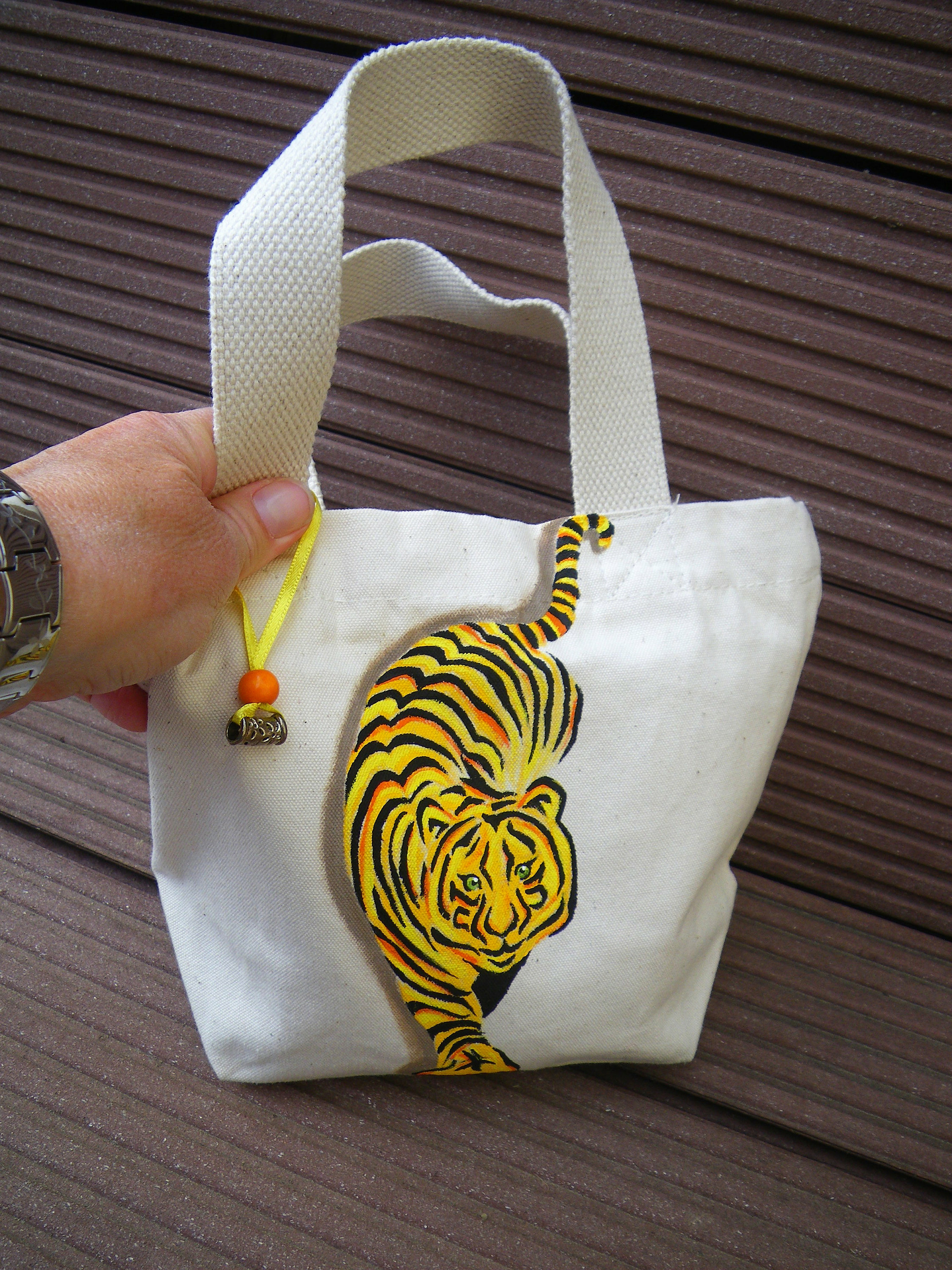sac en coton bio avec tigre