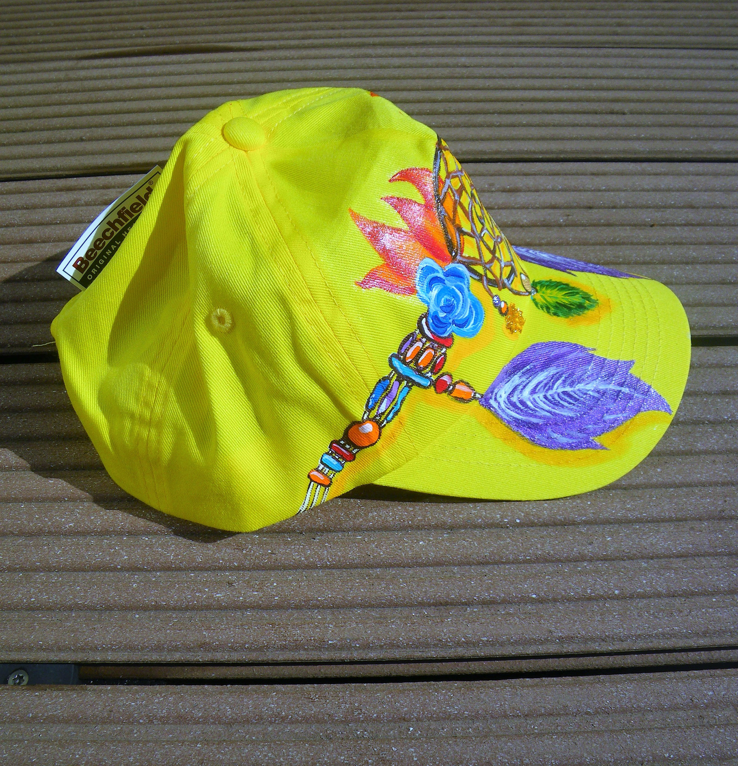 casquette enfant jaune attrape-rêves