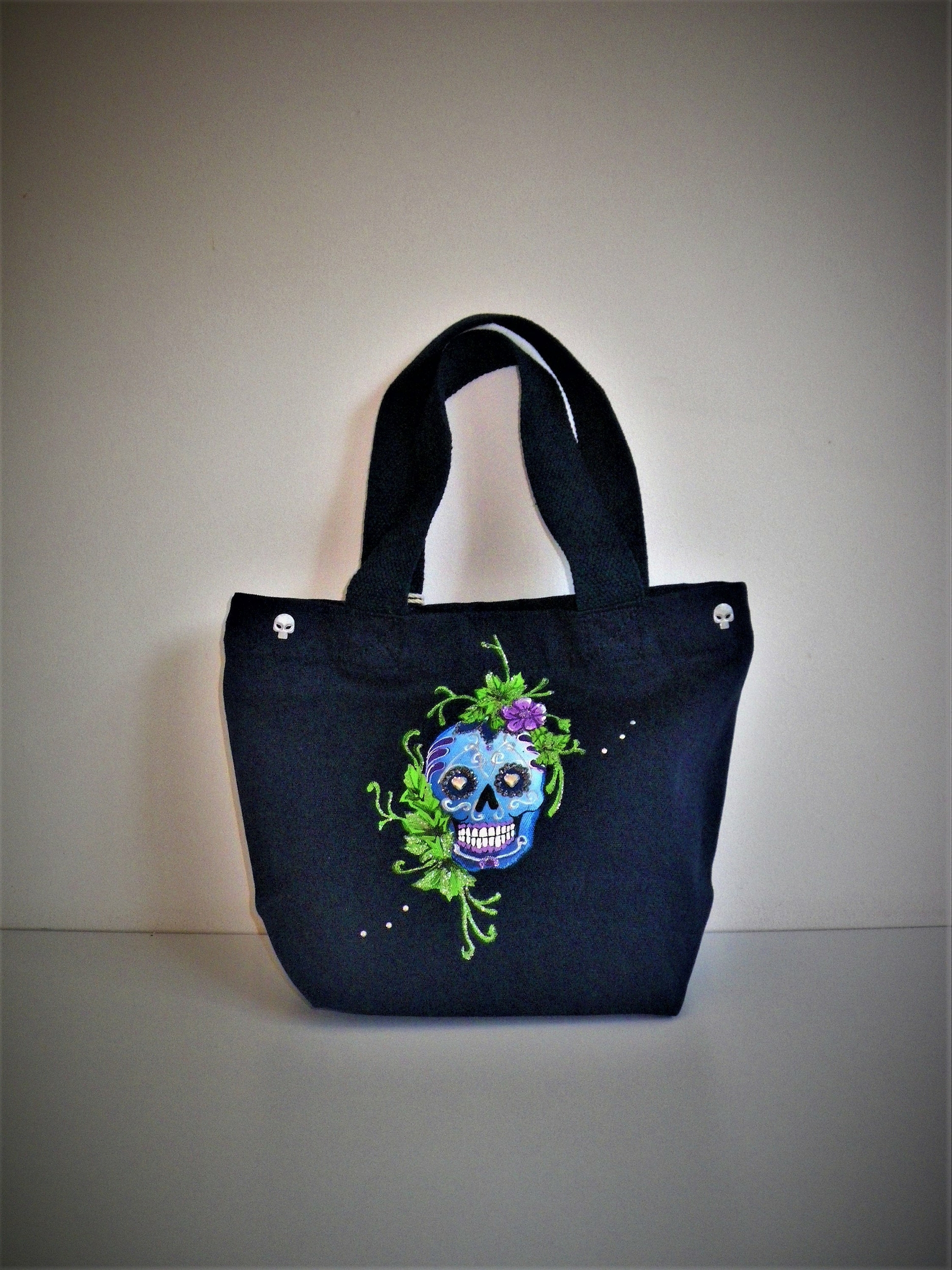 petit sac en coton bio sugarskull
