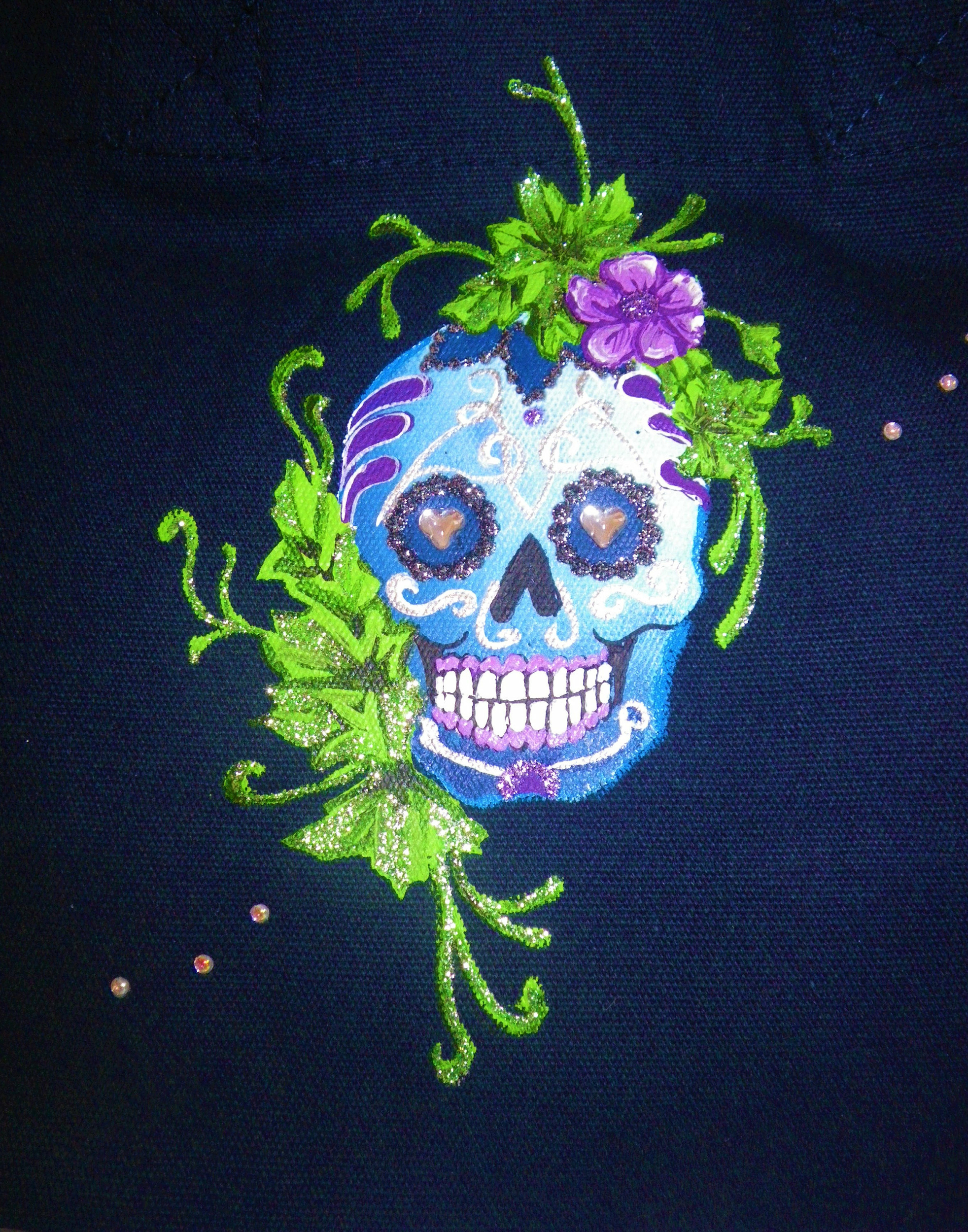 petit sac en coton bio sugarskull
