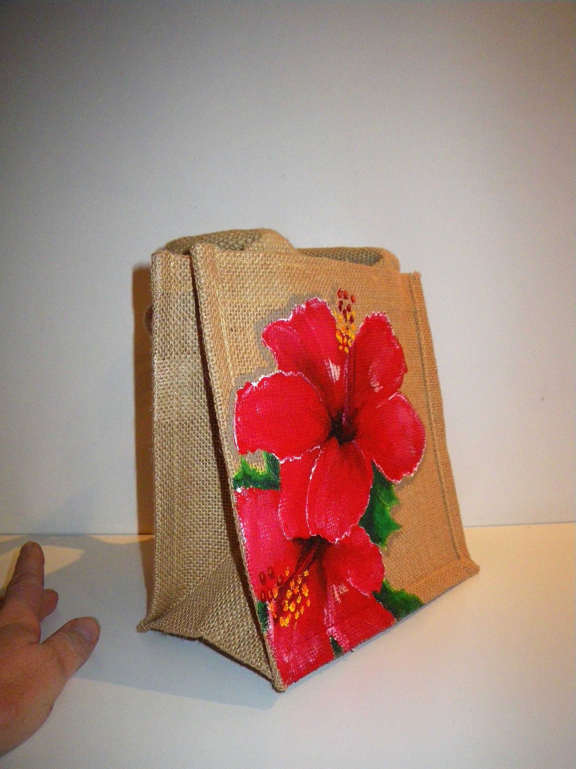 sac jute XS avec hibiscus